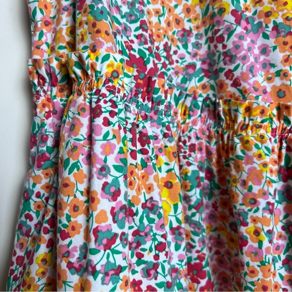 J. Crew Mixed-Floral Tiered Sleeveless Midi-Dress Size 02 - Picture 8 of 12